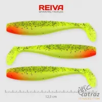 Reiva Flat Minnow Shad Zöld-Piros Fej Flitter Gumihal - Reiva Műcsali 12,5 cm 3 db/csomag