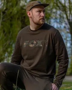 Fox Khaki/Camo Raglan Long T-Shirt Méret: 3XL - Fox Hosszú Ujjú Póló