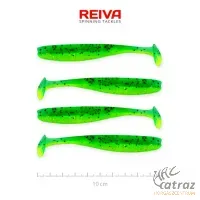 Reiva Flash Shad 10cm Fluo Zöld-Fekete-Ezüst Flitter Műcsali 4 db/csomag - Reiva Gumihal
