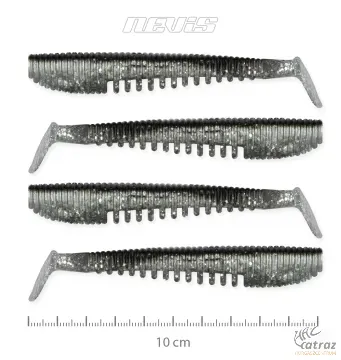 Nevis Impulse Shad Gumihal - Nevis Ezüst-Csillám Gumihal 10cm 4db/cs