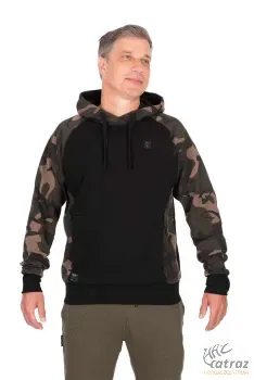 Fox Kapucnis Horgász Pulóver - Fox Black/Camo Pullover Premium 310 Hoodie