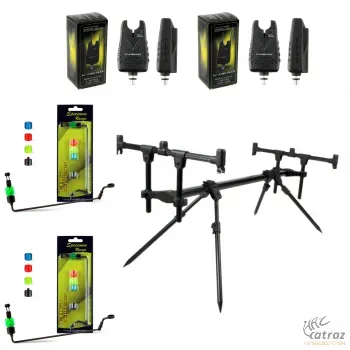 Raptor Rod Pod Szett - Carp Academy Raptor Rod-Pod + Elektromos Kapásjelzők + Merevkarú Kapásjelzők