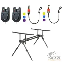 Tempo Rod Pod Szett - Carp Zoom Rod-Pod + Carp Academy Elektromos Kapásjelzők + Láncos Swinger Kapásjelzők