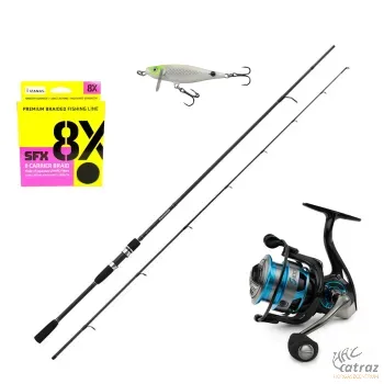 Salmo Pergető Szett - Salmo Pergető Orsó + Shimano Pergető Bot + Salmo Thrill Wobbler + Sufix Fonott Zsinór