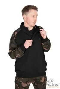 Fox Cipzáras Horgász Pulóver Méret: L - Fox LW Black/Camo qtr ZiP