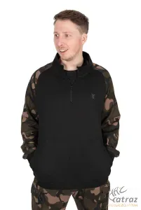 Fox Cipzáras Horgász Pulóver Méret: L - Fox LW Black/Camo qtr ZiP