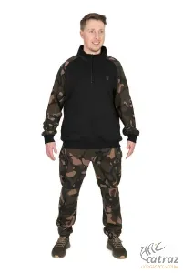 Fox Cipzáras Horgász Pulóver Méret: S - Fox LW Black/Camo qtr ZiP