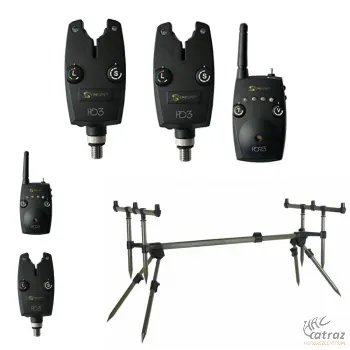 Profi Rod Pod Szett - Carp Academy Supreme Rod Pod + Carp Spirit HD3 2+1 Darabos Elektromos Kapásjelző Szett