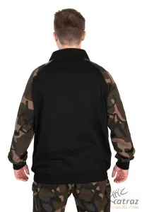 Fox Cipzáras Horgász Pulóver Méret: XL - Fox LW Black/Camo qtr ZiP