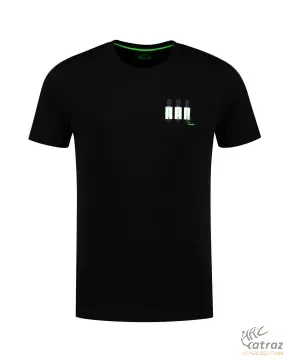 Korda LE Bobbin Tee Black - Korda Fekete Bobbin Mintás Horgász Póló