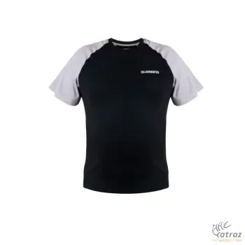 Shimano Short Sleeve T-Shirt Black Méret: 2XL - Shimano Fekete-Szürke Horgász Póló