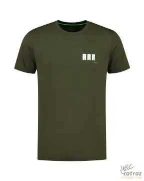 Korda LE Bobbin Tee Olive - Korda Olíva Bobbin Mintás Horgász Póló