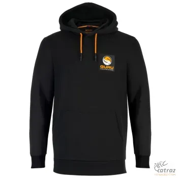 Guru Black Patch Hoodie Méret: M - Guru Kapucnis Horgász Pulóver