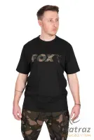 Fox Fekete Camo Horgász Póló - Fox Black/Camou Logo T-Shirt