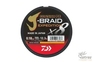 Daiwa J-Braid Expedition X8 Smash Orange 0,20mm 150m - Daiwa Narancssárga Pergető Fonott Zsinór