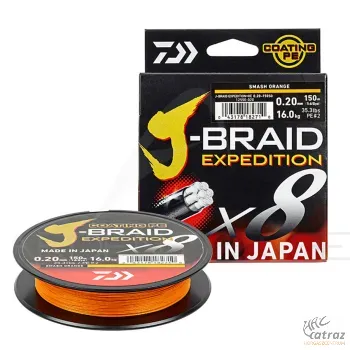 Daiwa J-Braid Expedition X8 Smash Orange 0,20mm 150m - Daiwa Narancssárga Pergető Fonott Zsinór