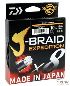 Daiwa J-Braid Expedition X8 Smash Orange 0,20mm 150m - Daiwa Narancssárga Pergető Fonott Zsinór