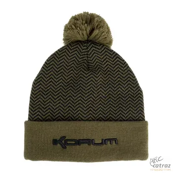 Korum Thermal Beanie Hat Black/Olive - Korum Bojtos Téli Horgász Sapka