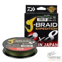 Daiwa J-Braid Expedition X8 Dark Green 0,10mm 150m - Daiwa Sötétzöld Pergető Fonott Zsinór