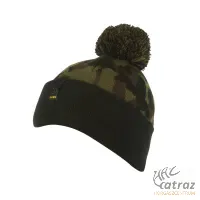 Avid Carp Black and Camo Bobble Hat - Avid Bojtos Horgász Sapka