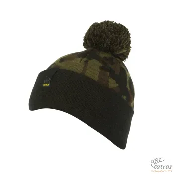 Avid Carp Black and Camo Bobble Hat - Avid Bojtos Horgász Sapka