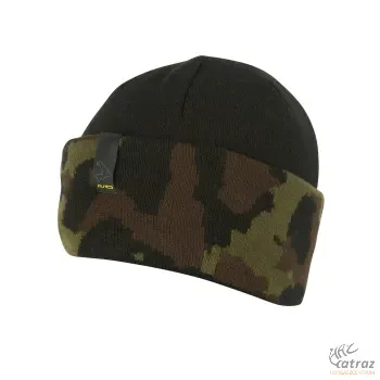 Avid Carp Black and Camo Beanie Hat - Avid Horgász Sapka