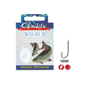 Előkötött Horog Gamakatsu 0,10mm 1050N 18-es ROACH