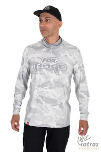 Fox Rage Kapucnis UV Álló Felső Méret: L - Fox Rage Hooded Light Camo Top