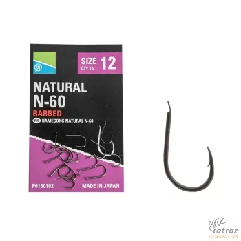 Preston Innovations Natural N-60 Hooks Méret: 6 - Preston Lapkás Horog