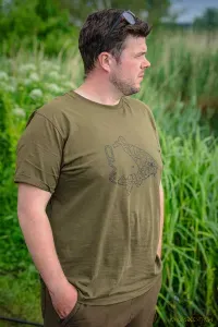 Avid Icon T-Shirt Khaki - Avid Carp Horgász Póló