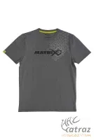 Matrix Szürke Horgász Póló Méret: L - Matrix Grey Hex Print T-Shirt