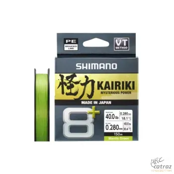 Shimano Kairiki 8+ 150m Lime Green 0.28mm - Shimano Kairiki Fonott Pergető Zsinór 0,28mm