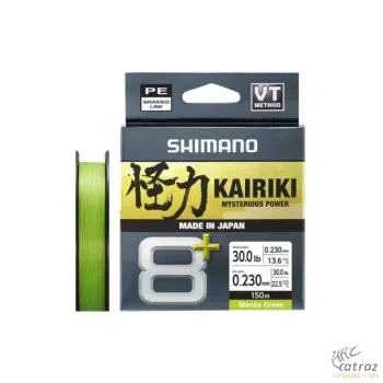 Shimano Kairiki 8+ 150m Lime Green 0.23mm - Shimano Kairiki Fonott Pergető Zsinór 0,23mm